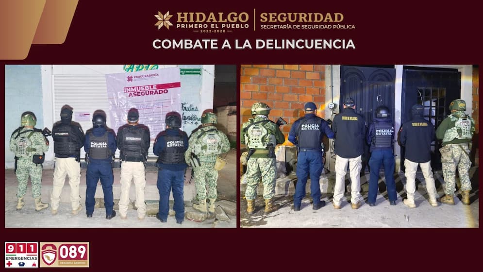 SSPH detiene cinco presuntos involucrados en distribución de droga en Tolcayuca