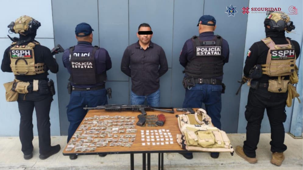 SSPH asegura generador de violencia en la región de Tula; armado y con droga