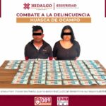 SSPH detiene en Huasca a dos personas con 45 billetes falsos