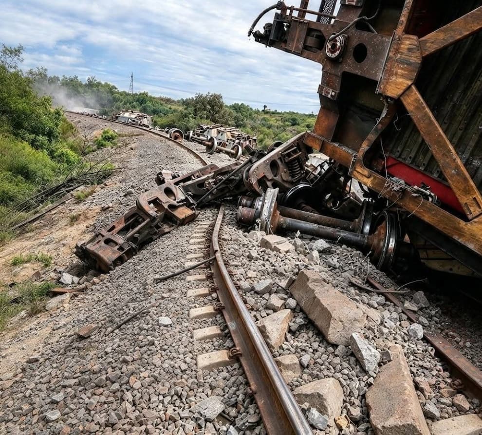 Descarriló tren en Huichapan