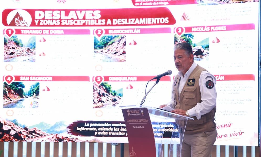 Semáforo Rojo por lluvias para la Sierra Alta en el norte de Hidalgo